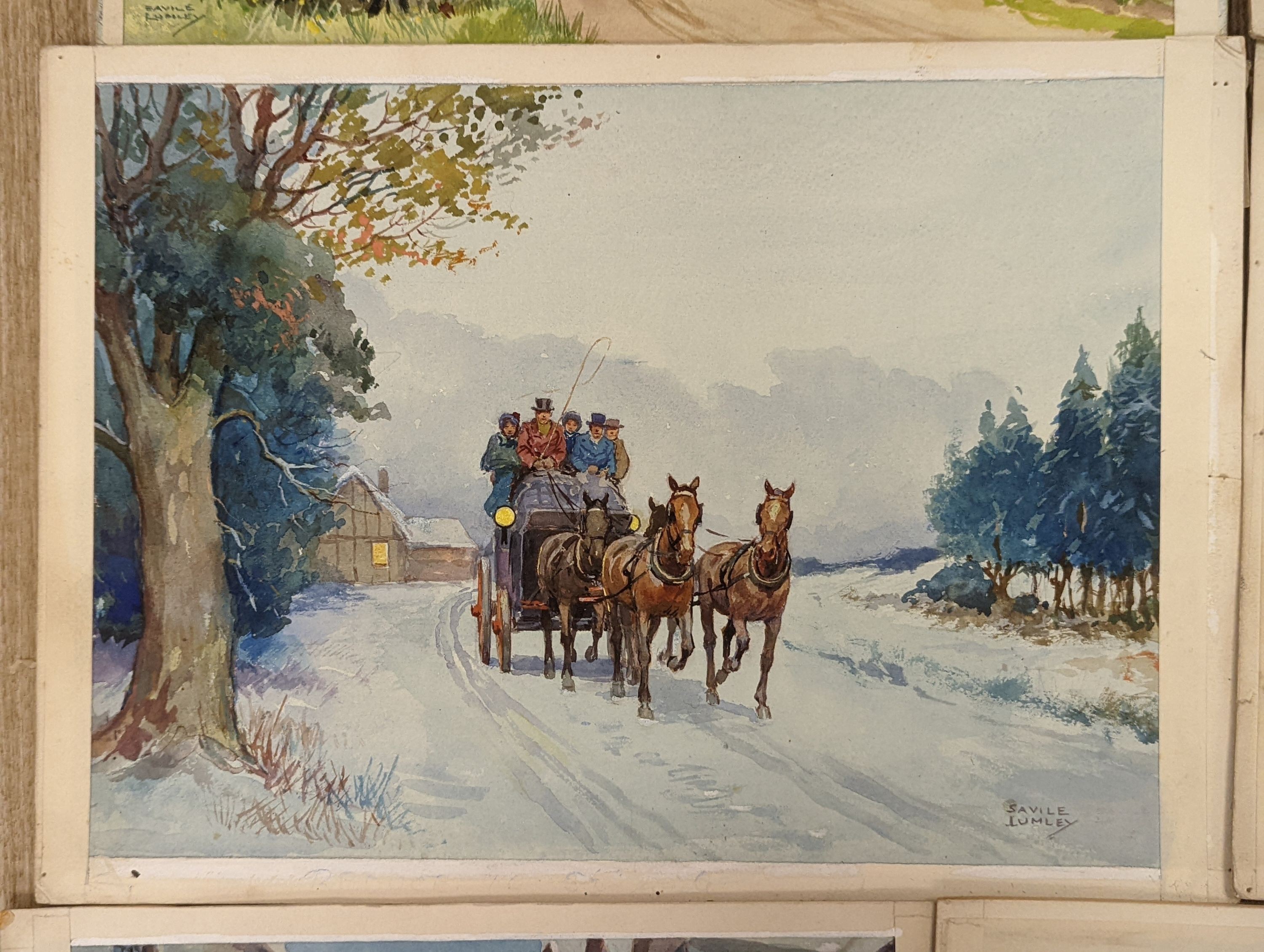 Savile Lumley (1876-1960), seven watercolours, all unframed.